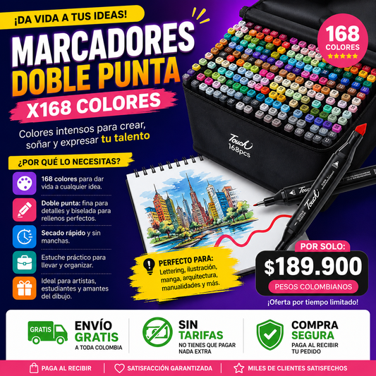 Kit Marcadores De Alcohol X 168 Pcs